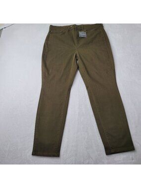 Eddie Bauer Women Olive Green Slightly Curvy High Rise Skinny Pants Size 16 NWT